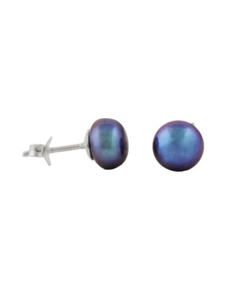 Stud Örhänge Pearl Dark Green Silver 925