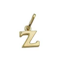 pendant 8x6mm initiale z shiny 9k gold