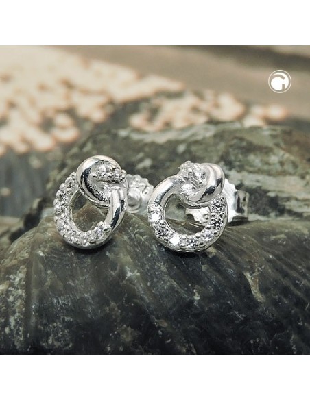 Stud Örhänge With Zirconia Silver 925