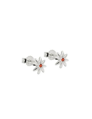 Stud Örhänge Zirconia Red Silver 925