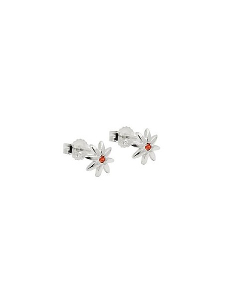 Stud Örhänge Zirconia Red Silver 925