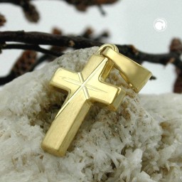 pendant crucifix diamond cut 14k gold