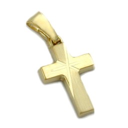 pendant crucifix diamond cut 14k gold