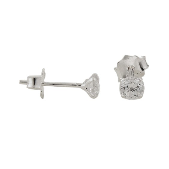 Stud Örhängen 4mm Zirconia Silver 925