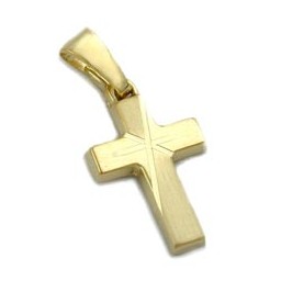 pendant crucifix diamond cut 14k gold