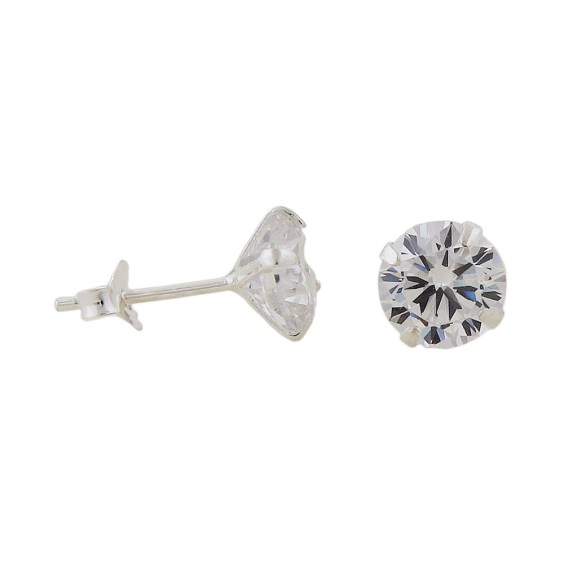 Stud Örhängen 6mm Zirconia Silver 925