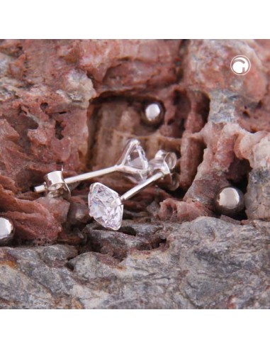 Stud Örhängen 6mm Zirconia Silver 925