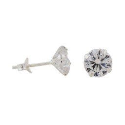 Stud Örhängen 6mm Zirconia Silver 925