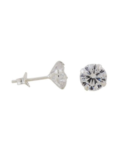 Stud Örhängen 6mm Zirconia Silver 925
