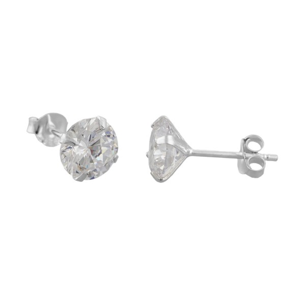 Stud Örhängen 6mm Zirconia Silver 925