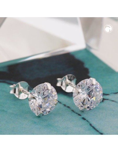 Stud Örhängen 6mm Zirconia Silver 925