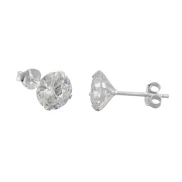 Stud Örhängen 6mm Zirconia Silver 925