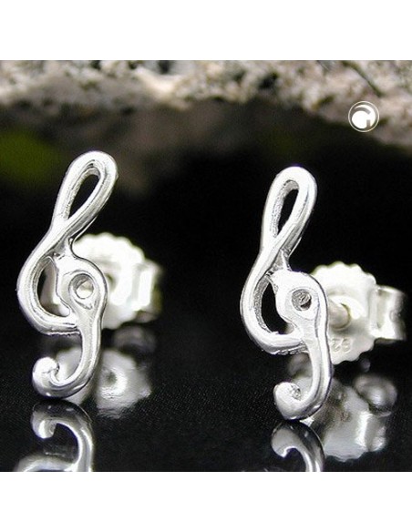 Stud Örhängen 9x3mm Clef Silver 925