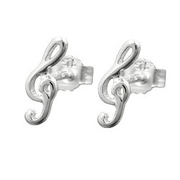 Stud Örhängen 9x3mm Clef Silver 925