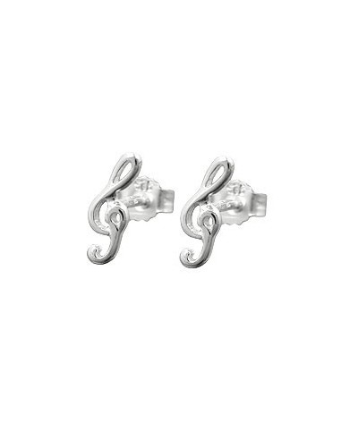 Stud Örhängen 9x3mm Clef Silver 925