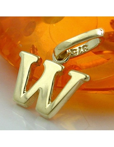 pendant 8x9mm initiale w shiny 9k gold