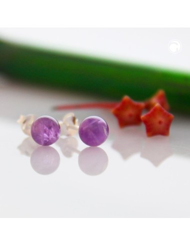 Stud Örhängen Amethyst Silver 925