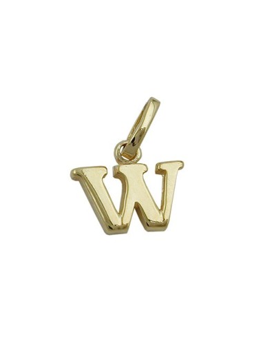 pendant 8x9mm initiale w shiny 9k gold