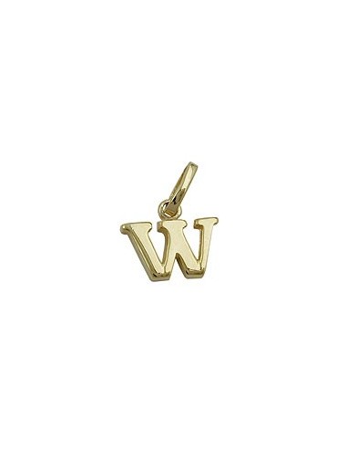 pendant 8x9mm initiale w shiny 9k gold