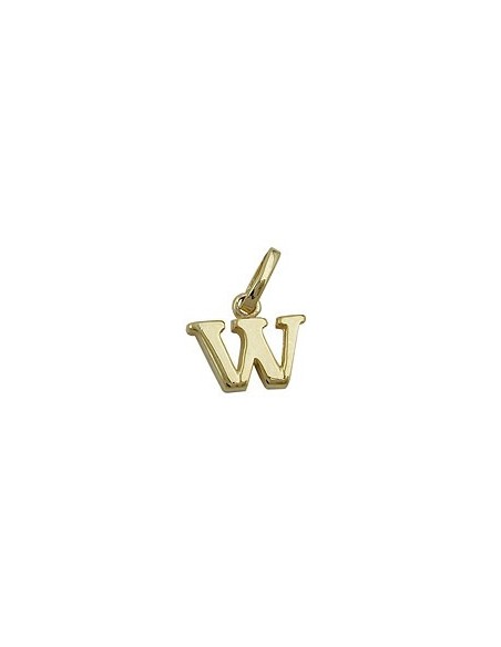 pendant 8x9mm initiale w shiny 9k gold