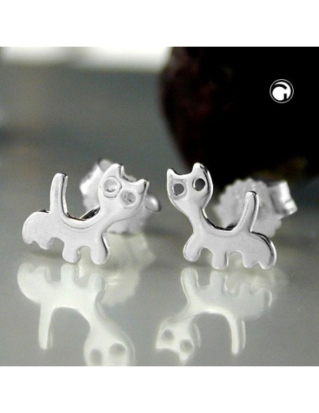 Stud Örhängen Cat Silver 925