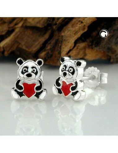 Stud Örhängen Coloured Panda Silver 925