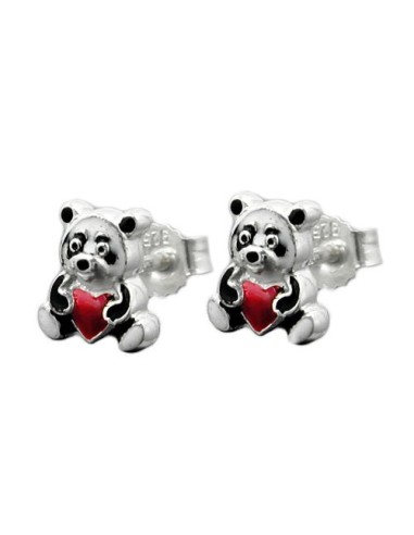 Stud Örhängen Coloured Panda Silver 925