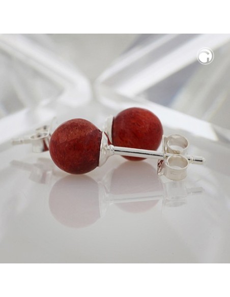 Stud Örhängen Coral Stone Silver 925