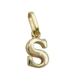 pendant 8x5mm initiale s shiny 9k gold