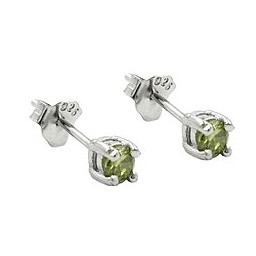 Stud Örhängen Crystals 3mm Olive Green Silver 925