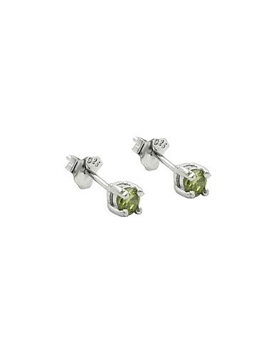 Stud Örhängen Crystals 3mm Olive Green Silver 925