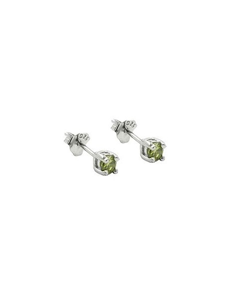 Stud Örhängen Crystals 3mm Olive Green Silver 925