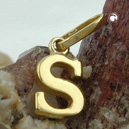 pendant 8x5mm initiale s shiny 9k gold