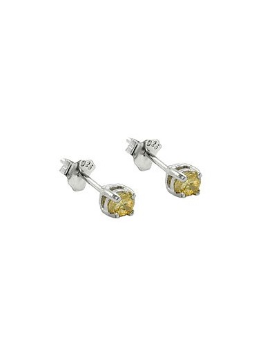 Stud Örhängen Crystals 3mm Yellow Silver 925
