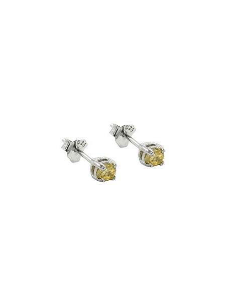 Stud Örhängen Crystals 3mm Yellow Silver 925