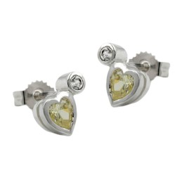 Stud Örhängen Cz Peridot/ Light Green Silver 925