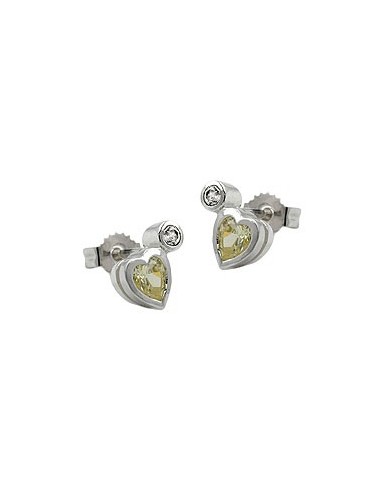Stud Örhängen Cz Peridot/ Light Green Silver 925