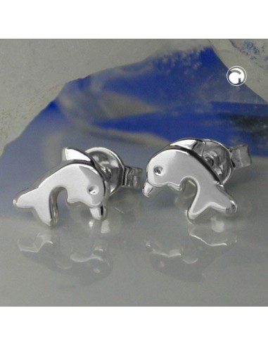 Stud Örhängen Dolphins Shiny Silver 925