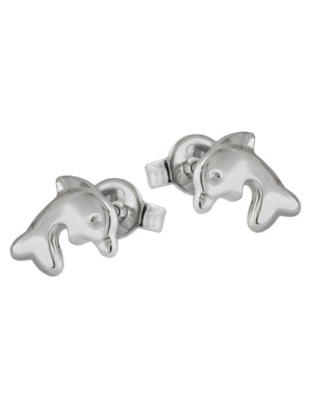 Stud Örhängen Dolphins Shiny Silver 925