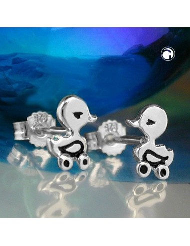 Stud Örhängen Duck On Wheels Silver 925