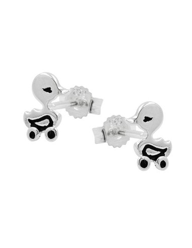 Stud Örhängen Duck On Wheels Silver 925