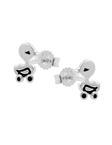 Stud Örhängen Duck On Wheels Silver 925