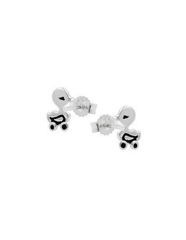 Stud Örhängen Duck On Wheels Silver 925