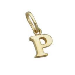 pendant 8x6mm initiale p shiny 9k gold