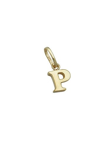 pendant 8x6mm initiale p shiny 9k gold