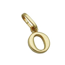 pendant 8x6mm initiale o shiny 9k gold