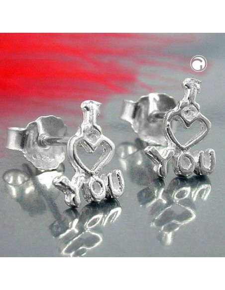 Stud Örhängen I Love You Silver 925