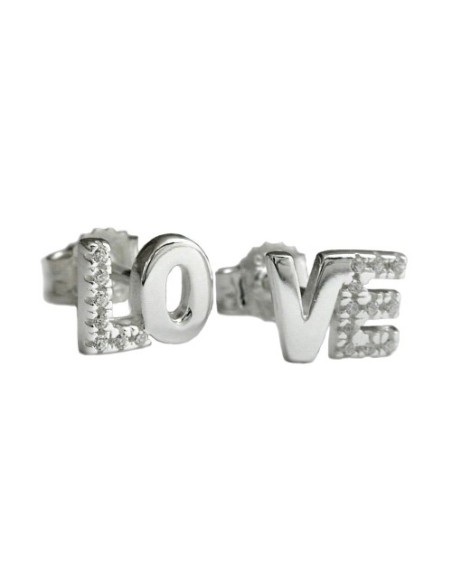 Stud Örhängen Love Zirconia Silver 925
