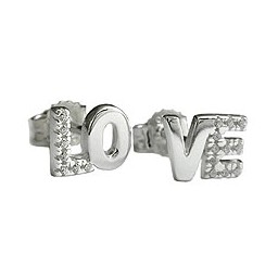 Stud Örhängen Love Zirconia Silver 925