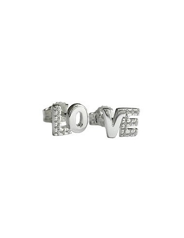 Stud Örhängen Love Zirconia Silver 925